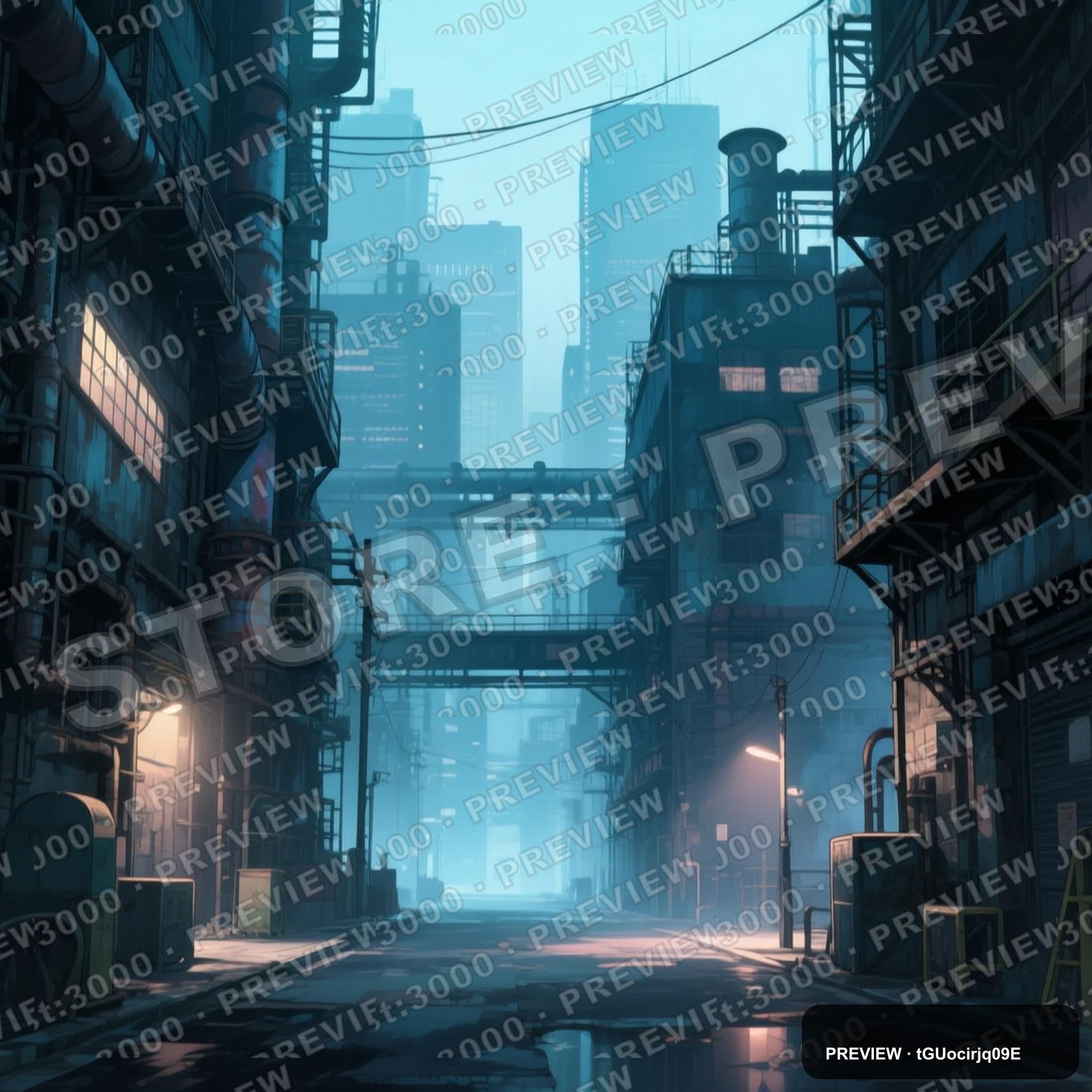 Downtown, Industrial aesthetic, Anime, Mysterious mood, Cool Palette accents,... — wallpaper — 2048×2048, Space, Cinematic, Mysterious