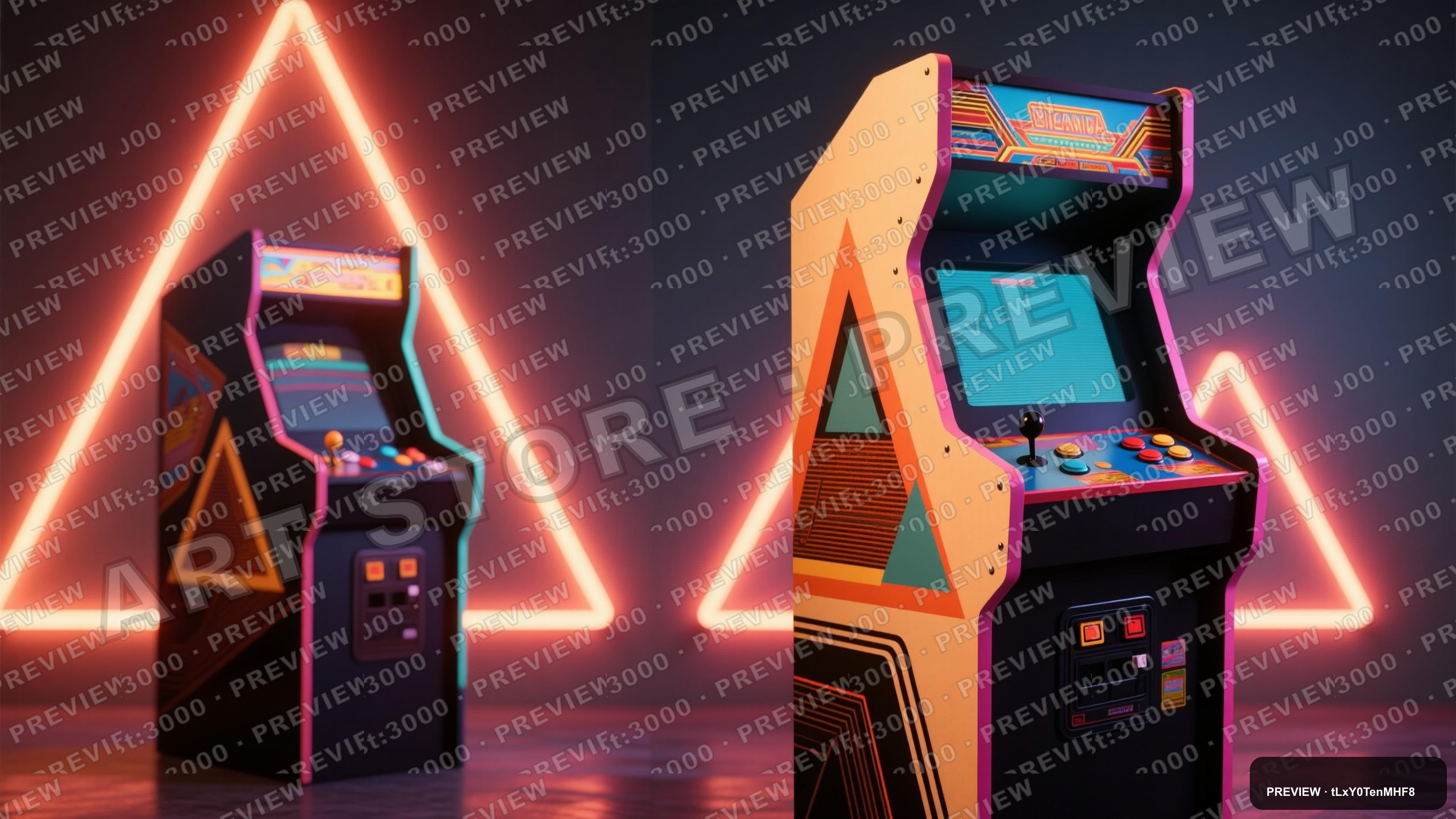Arcade Cabinet, Retro Arcade aesthetic, Collage, Minimal mood, Warm Palette a... — wallpaper — 3840×2160, Neon, Cinematic, Minimal
