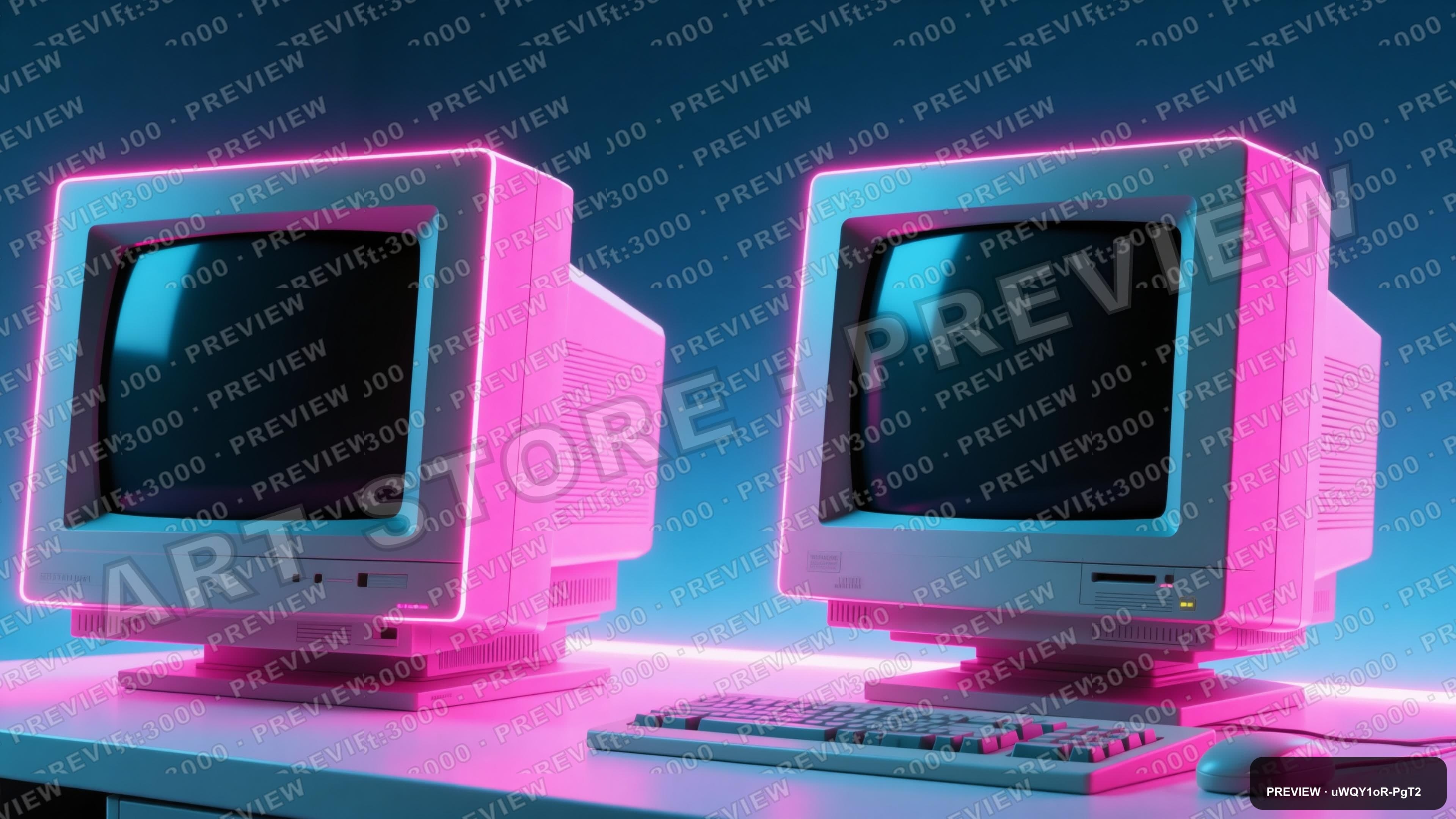 CRT Monitor · Neon · Cinematic — wallpaper — 3840×2160, Neon, Cinematic, Serene