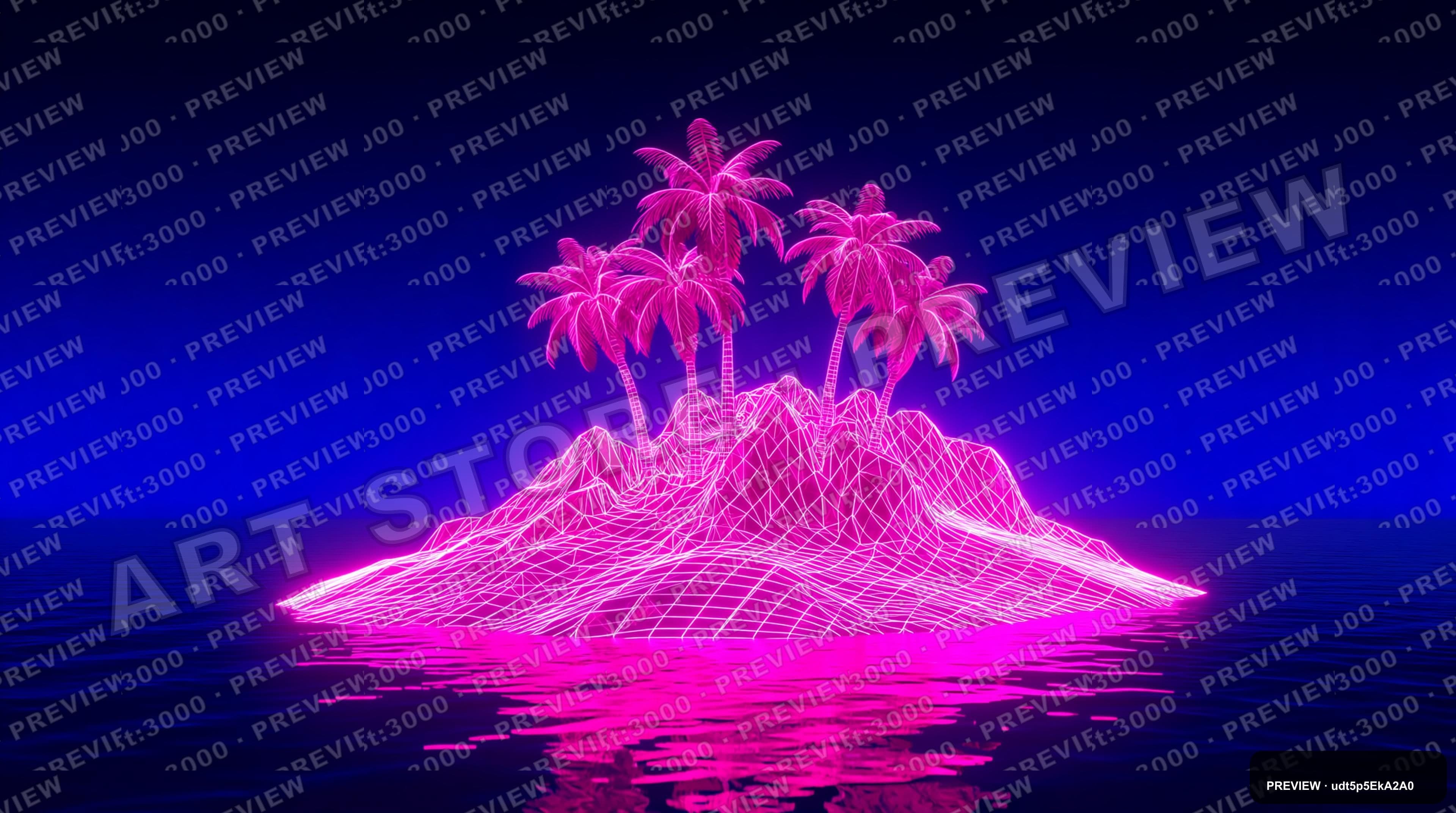 Island, Synthwave aesthetic, 3D Render, Luxurious mood, Neon Magenta accents,... — wallpaper — 3840×2144, Neon, Cinematic, Luxurious