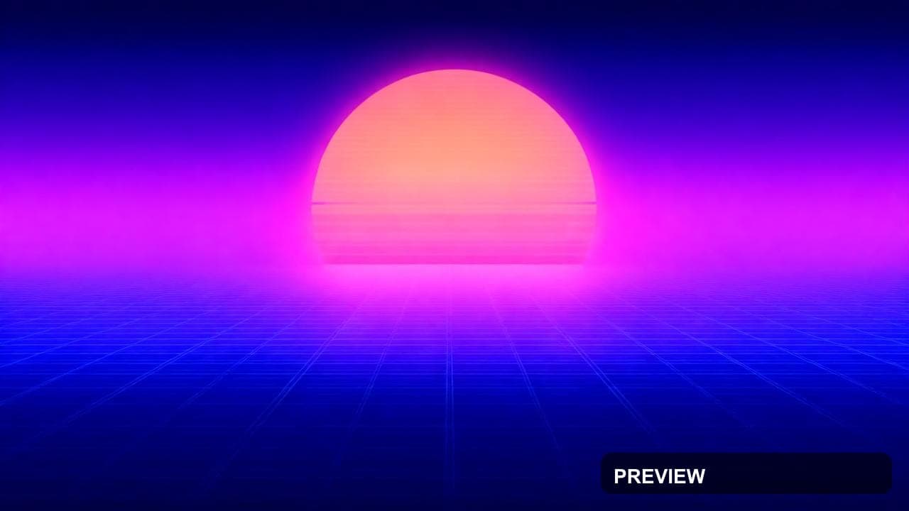 a synthwave sunset over a retro grid landscape, modern graphic design, tastef... — wallpaper — 1280×720, Synthwave, Graphic Design