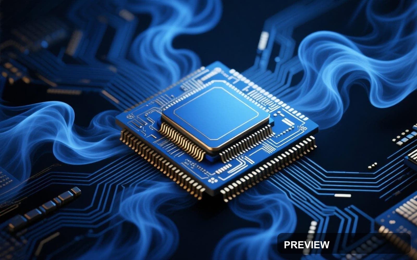 Microchip, Maximal aesthetic, Technical Illustration, Luxurious mood, Indigo ... — wallpaper — 1920×1200, Space, Cinematic, Soft