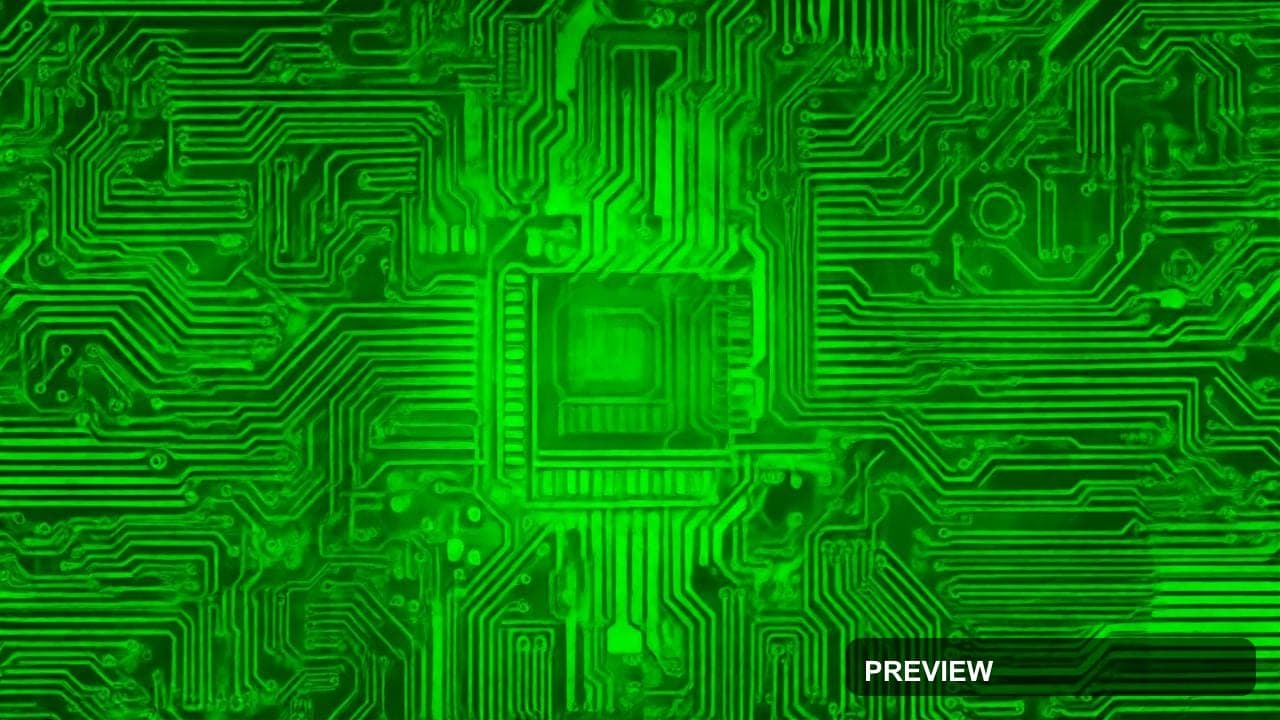 a neon-green circuit board pattern wallpaper, stylized illustration, clean sh... — 1280×720, Neon, Stylized Illustration, Bold