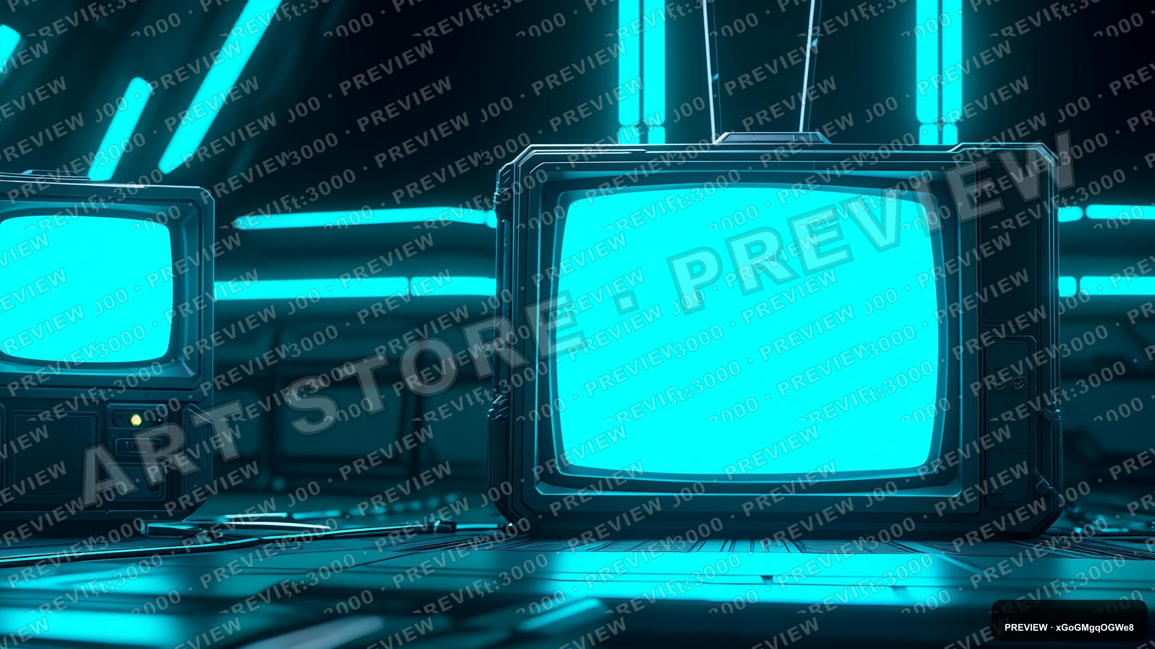 Space Station, Cyberpunk aesthetic, CRT, Clean mood, Cyan accents, ultra clea... — wallpaper — 3840×2160, Neon, Cinematic, Clean