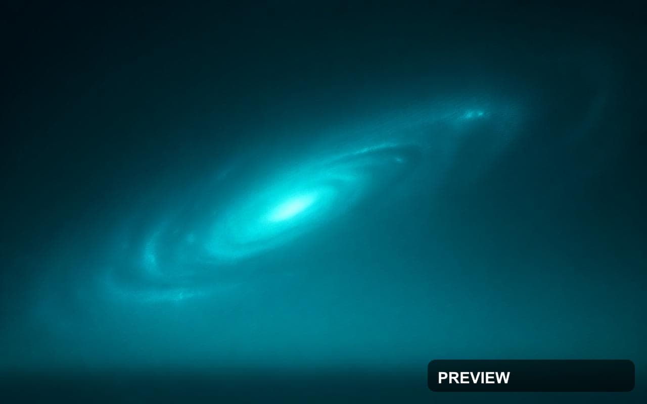 Galaxy, Chill aesthetic, Matte Painting, Futuristic mood, Neon Teal accents, ... — wallpaper — 1280×800, Neon, Cinematic, Soft