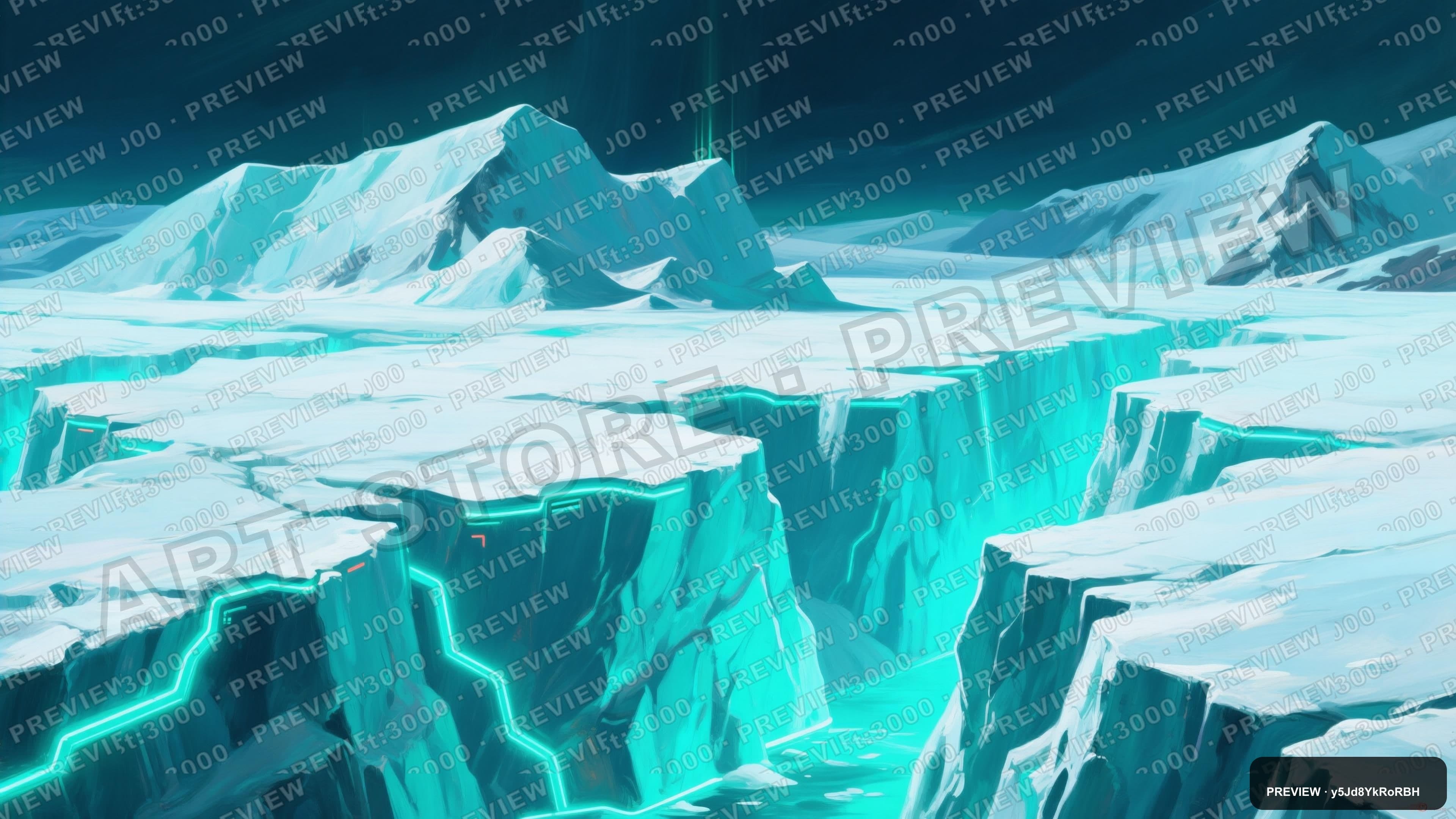 Glacier, Retro Arcade aesthetic, Oil Painting, Futuristic mood, Teal accents,... — wallpaper — 3840×2160, Neon, Cinematic, Futuristic