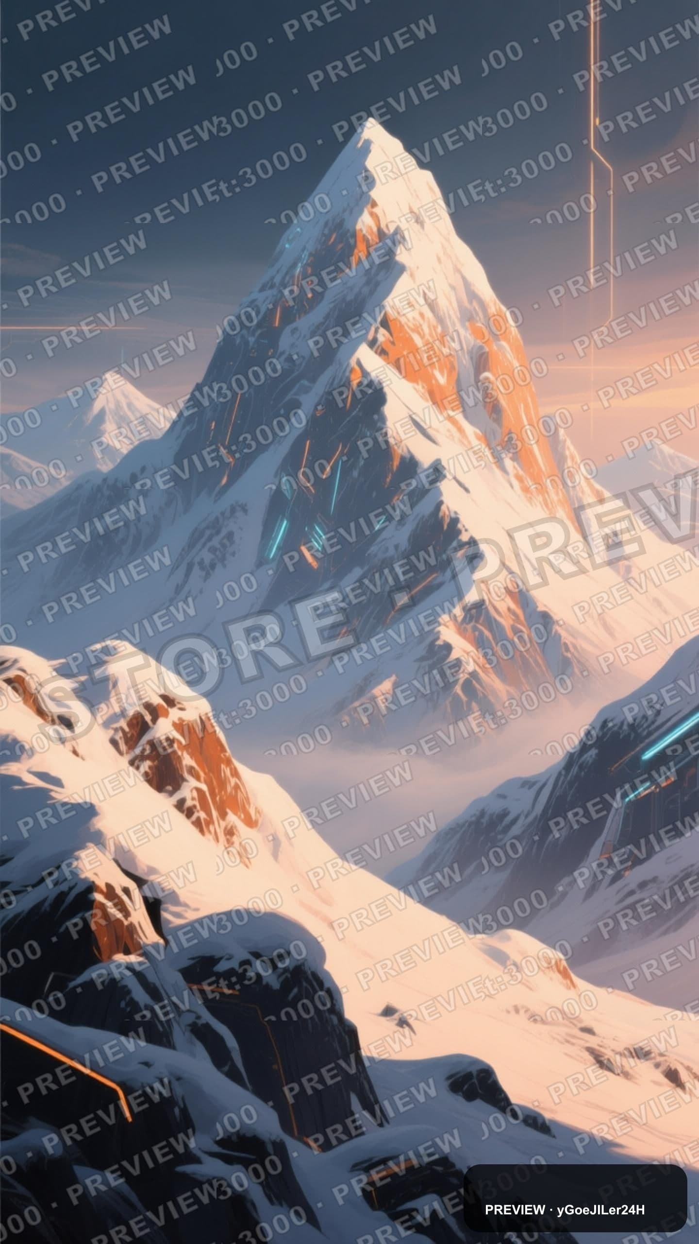 Snowy Peaks, Mystic aesthetic, Technical Illustration, Futuristic mood, Warm ... — wallpaper — 1440×2560, Space, Cinematic, Soft