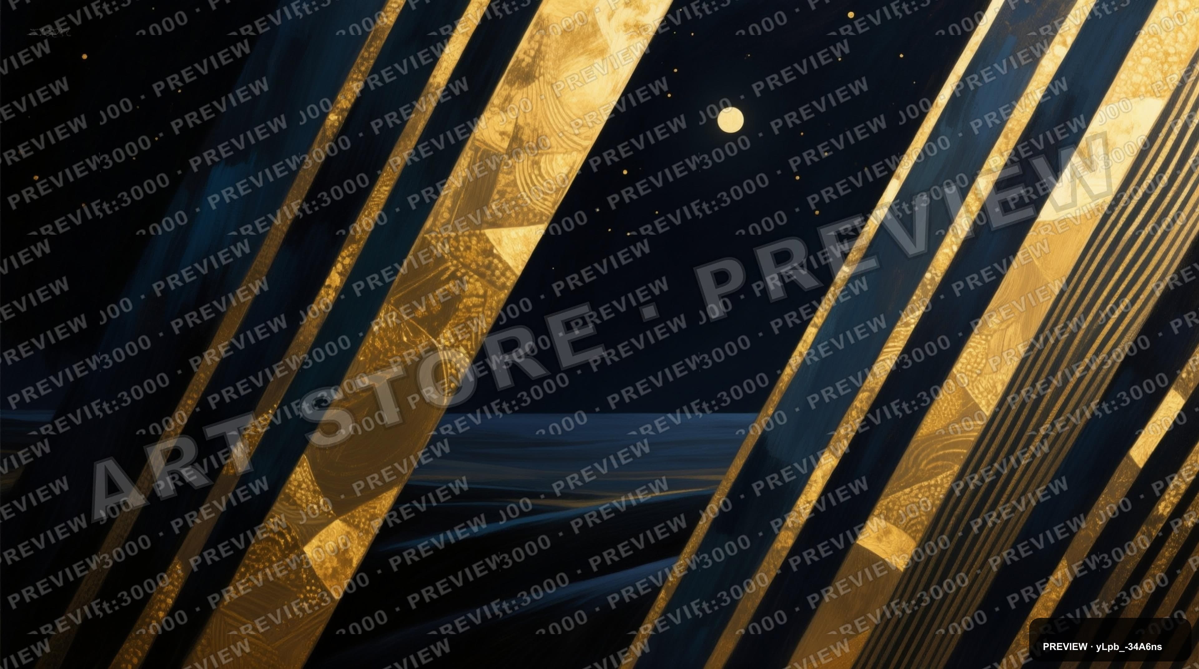 Night, Geometric aesthetic, Gouache, Meditative mood, Gold accents, Stripes p... — wallpaper — 3840×2144, Space, Cinematic, Soft