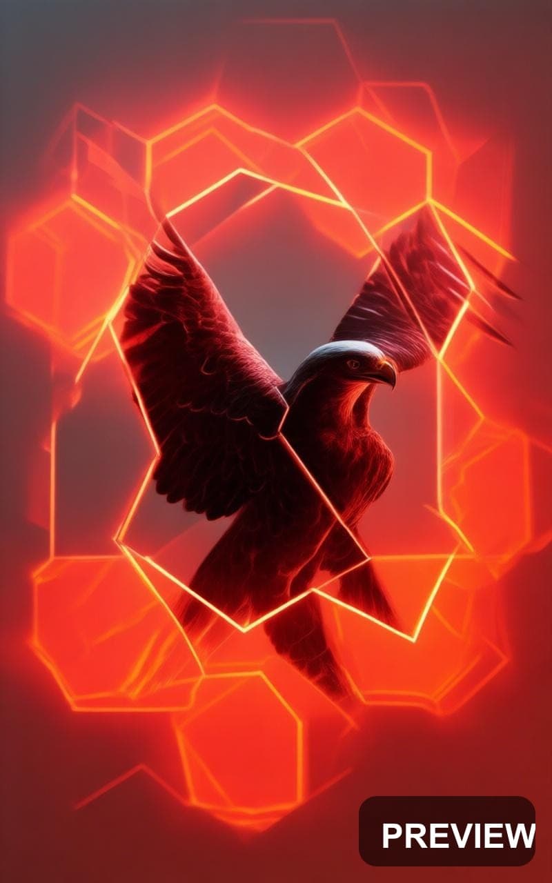 Eagles, Maximal aesthetic, Neon Glow, Bright mood, Neon Orange accents, Hexag... — wallpaper — 800×1280, Neon, Cinematic, Bright