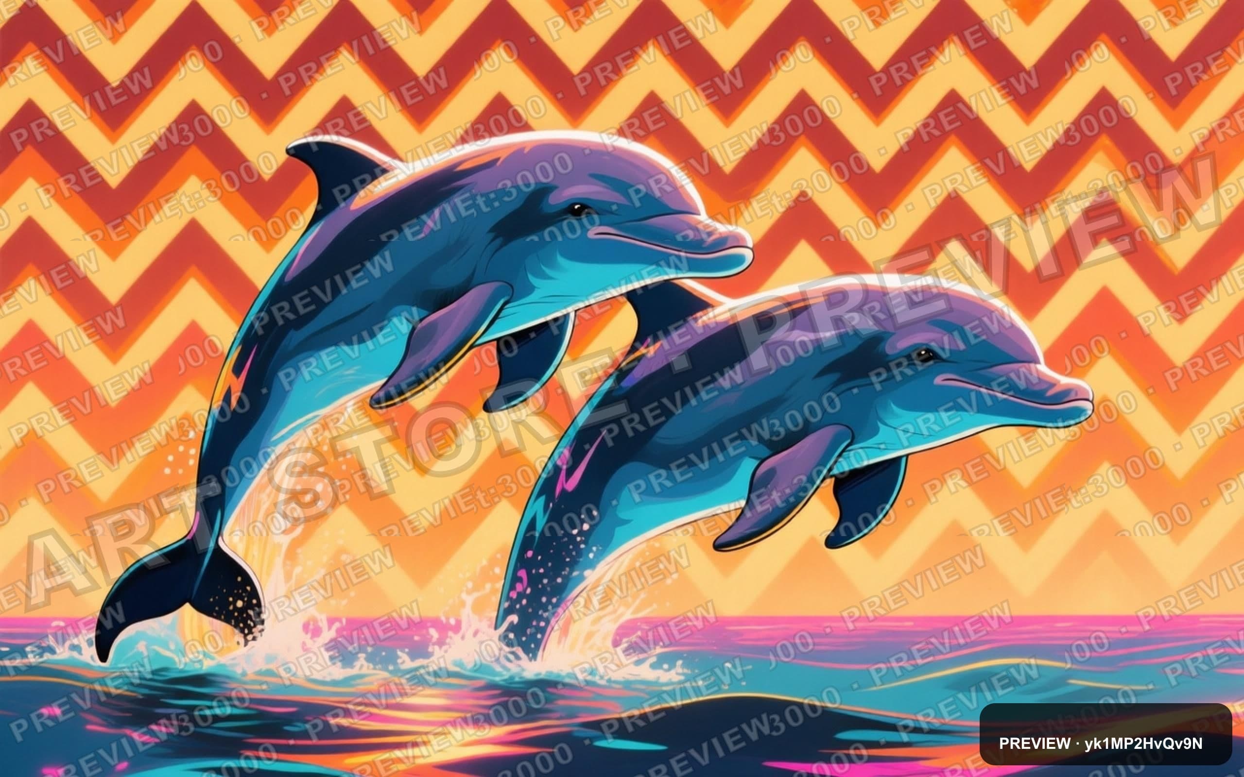 Dolphins, Mystic aesthetic, Pop Art, Energetic mood, Amber accents, Chevron p... — wallpaper — 2560×1600, Space, Cinematic, Energetic