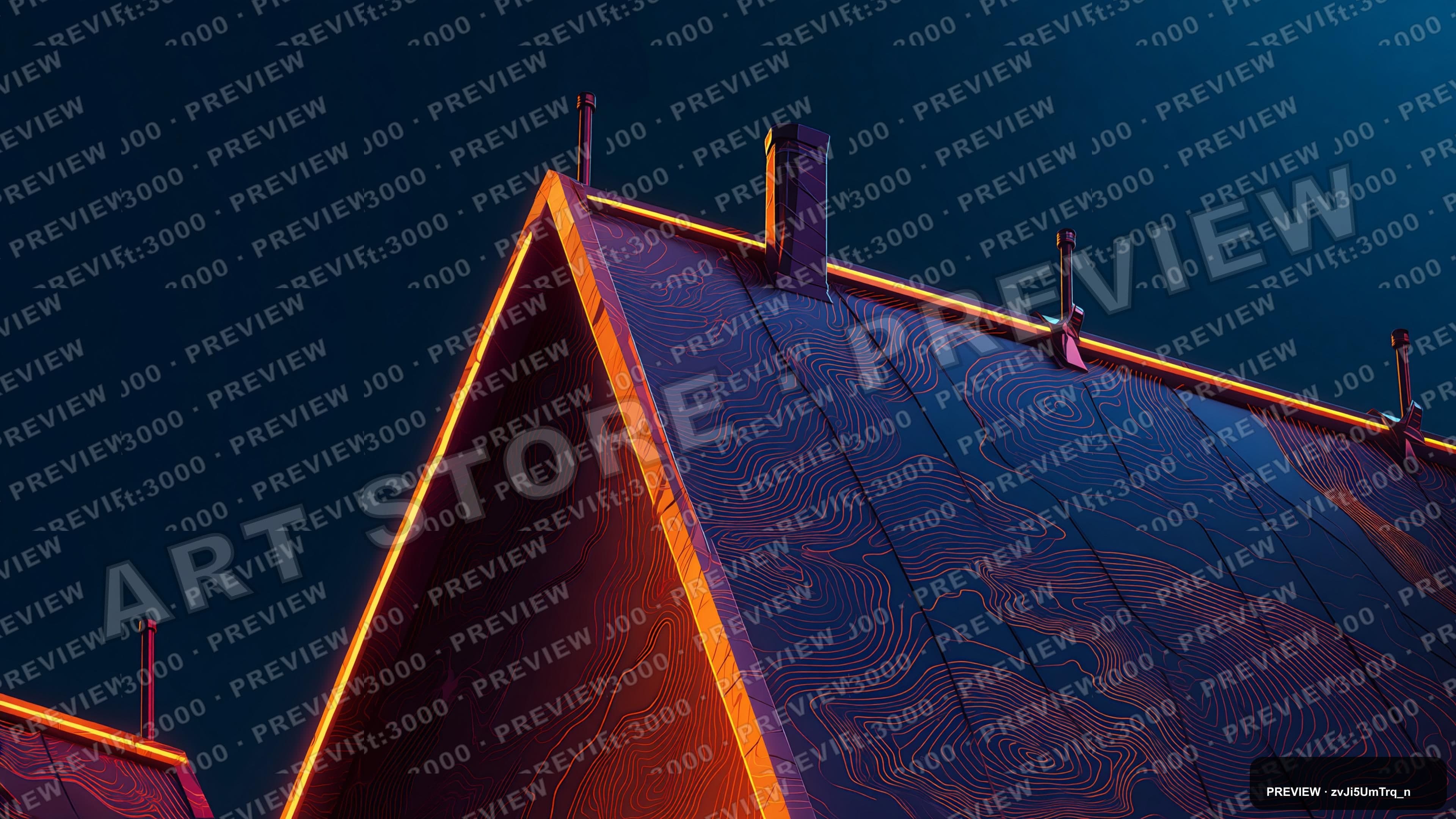 Rooftops, Synthwave aesthetic, Tattoo Flash, Epic mood, Amber accents, Topogr... — wallpaper — 3840×2160, Neon, Cinematic, Epic