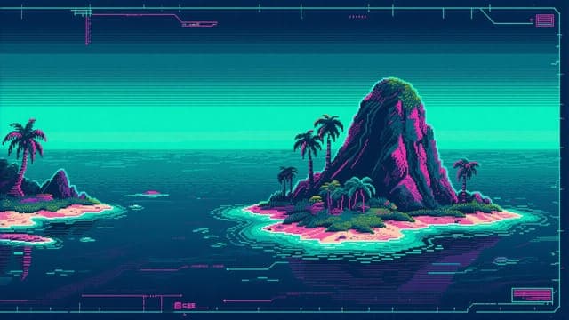Island · Neon · Blueprint — wallpaper